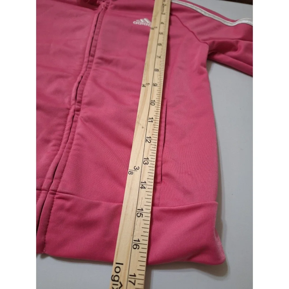 Adidas Kids Athletic‎ Track Jacket Pink Size 6X Full Zip Logo 3 Stripes